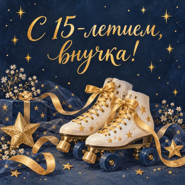 С 15-летием, внучка! - открытка с поздравлением внучке