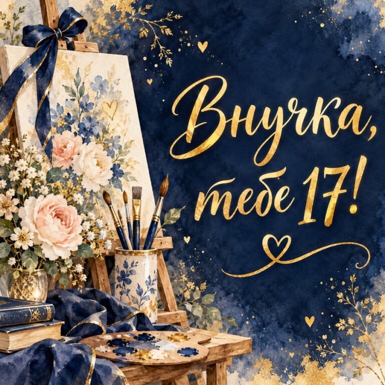 Внучка, тебе 17! - открытка с поздравлением внучке
