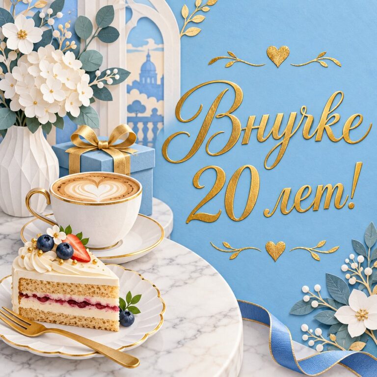 Внучке 20 лет! - открытка с поздравлением внучке