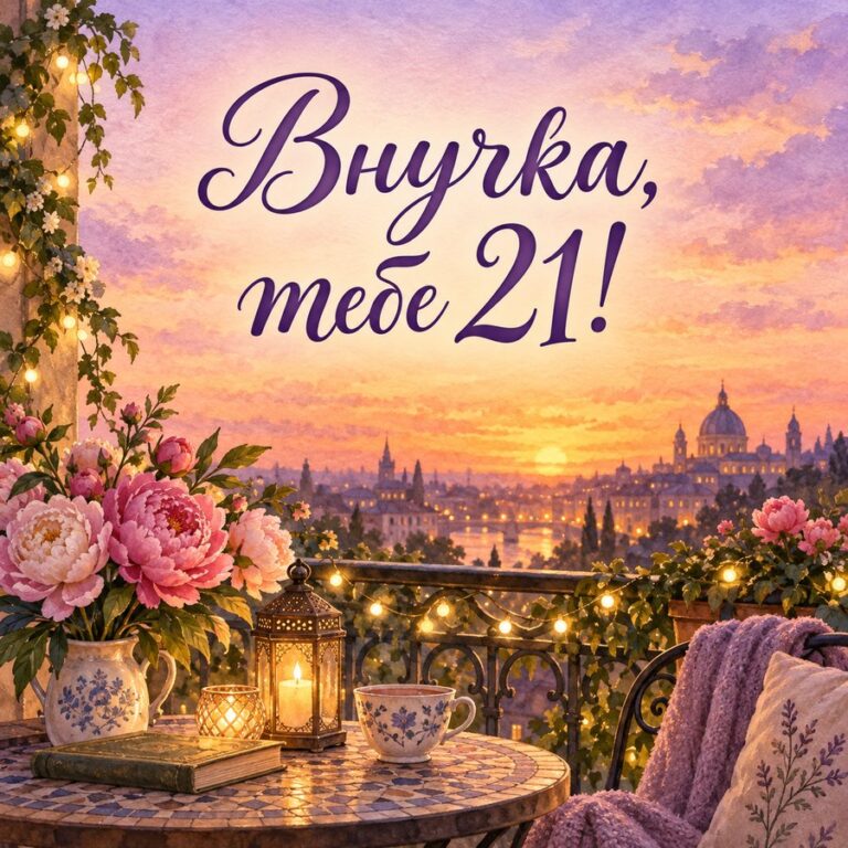 Внучка, тебе 21! - открытка с поздравлением внучке