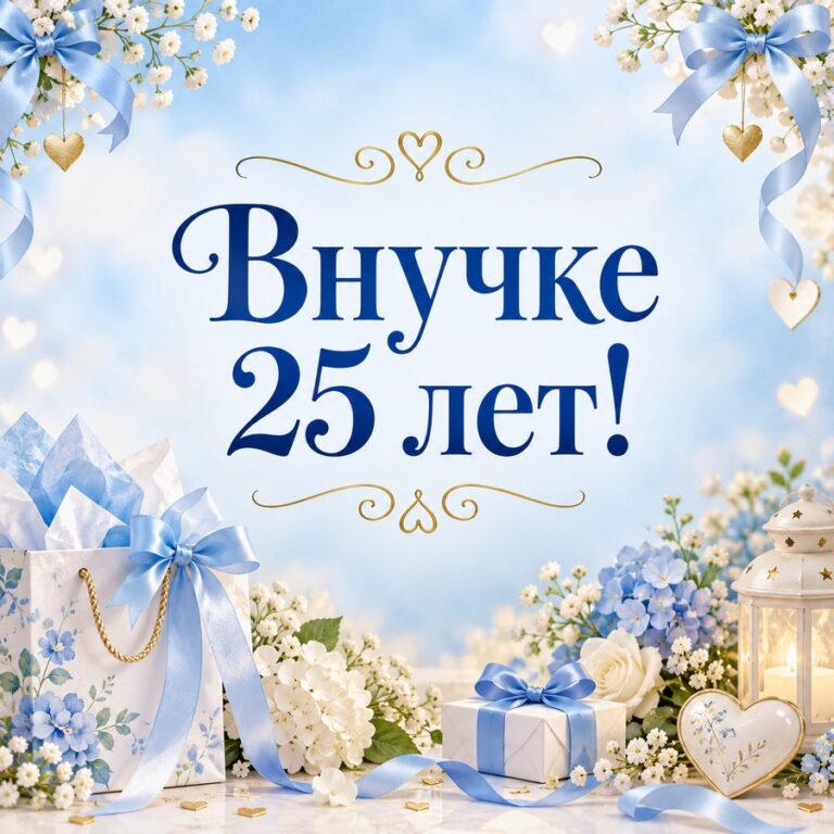 Внучке 25 лет! - открытка с поздравлением внучке