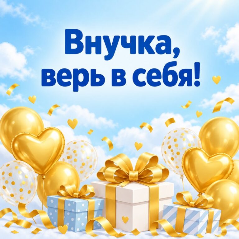 Внучка, верь в себя! - открытка с поздравлением внучке