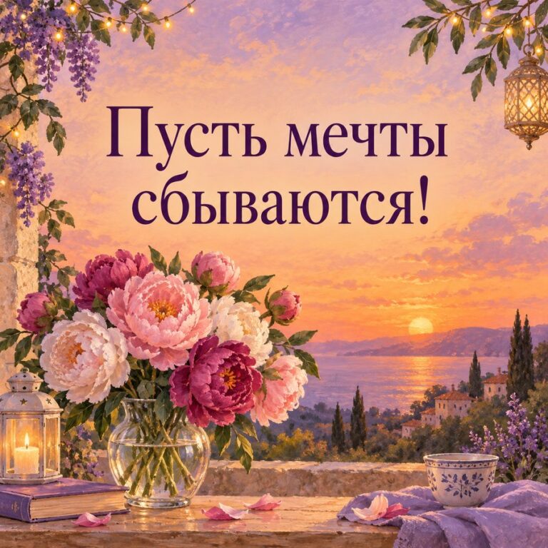 Пусть мечты сбываются! - открытка с поздравлением внучке