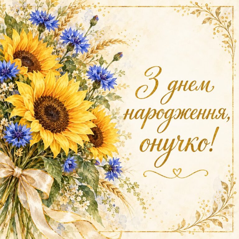 З днем народження, онучко! - открытка с поздравлением внучке