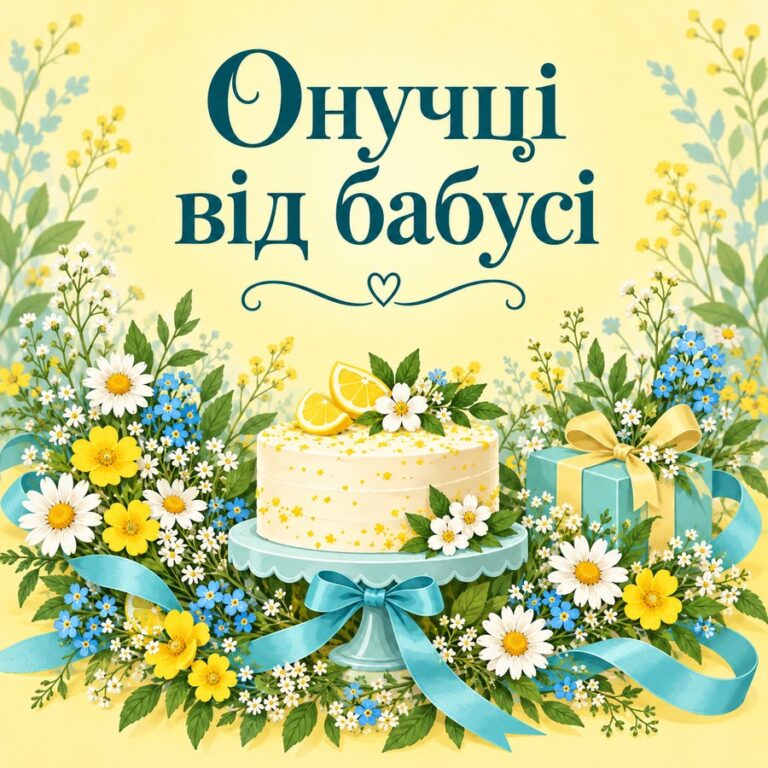 Онучці від бабусі - открытка с поздравлением внучке