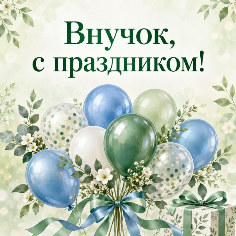 Внучок, с праздником! - открытка с поздравлением внуку