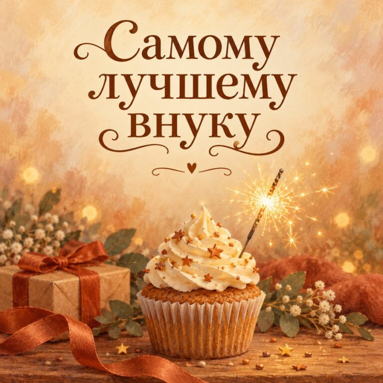 Самому лучшему внуку - открытка с поздравлением внуку