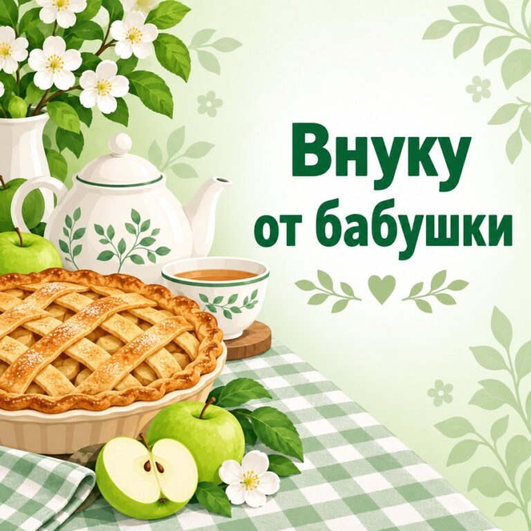 Внуку от бабушки - открытка с поздравлением внуку
