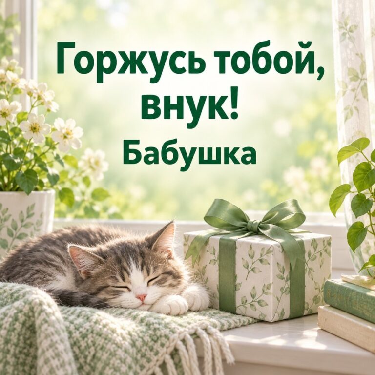 Горжусь тобой, внук! Бабушка - открытка с поздравлением внуку