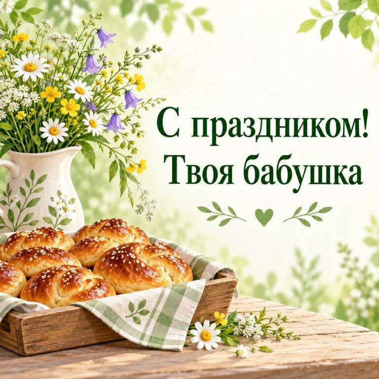 С праздником! Твоя бабушка - открытка с поздравлением внуку