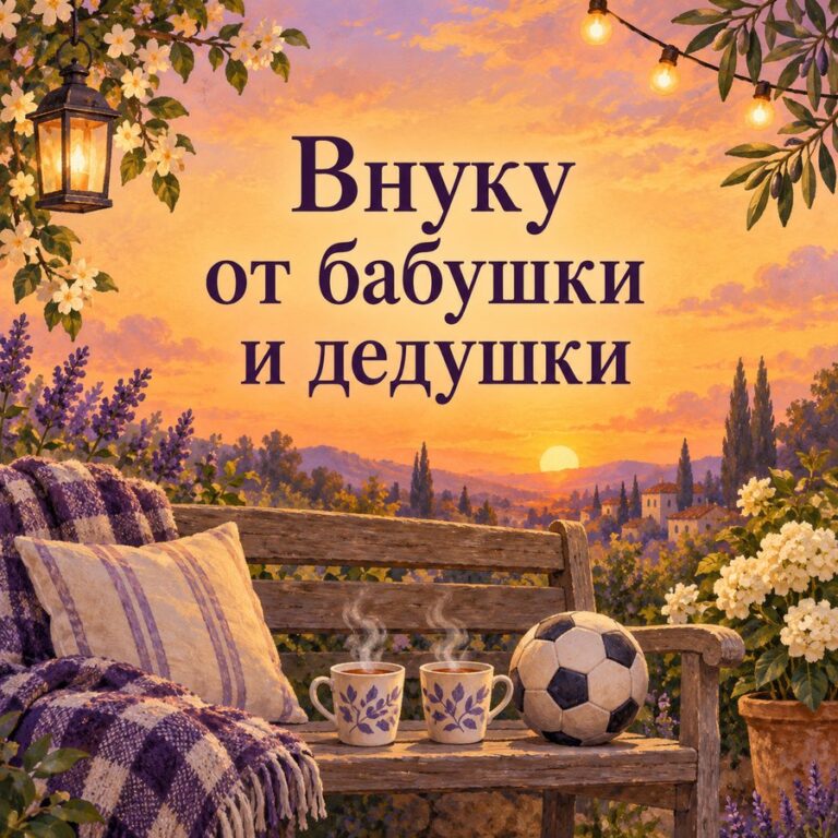Внуку от бабушки и дедушки - открытка с поздравлением внуку