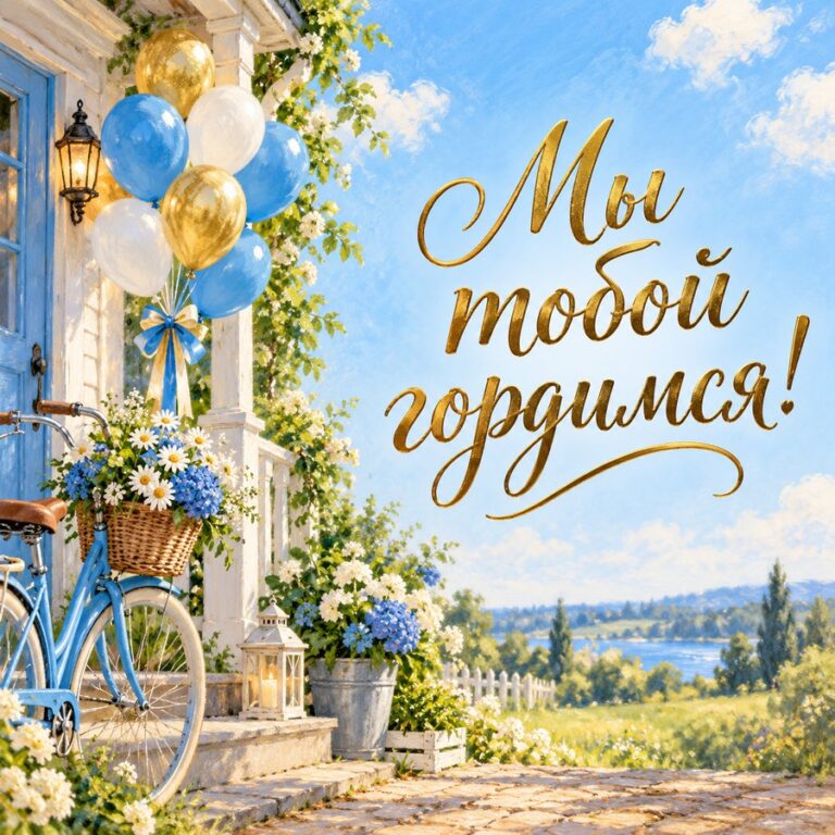 Мы тобой гордимся! - открытка с поздравлением внуку
