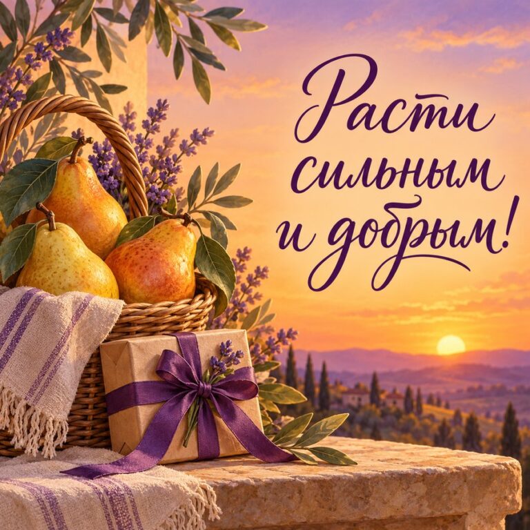Расти сильным и добрым! - открытка с поздравлением внуку