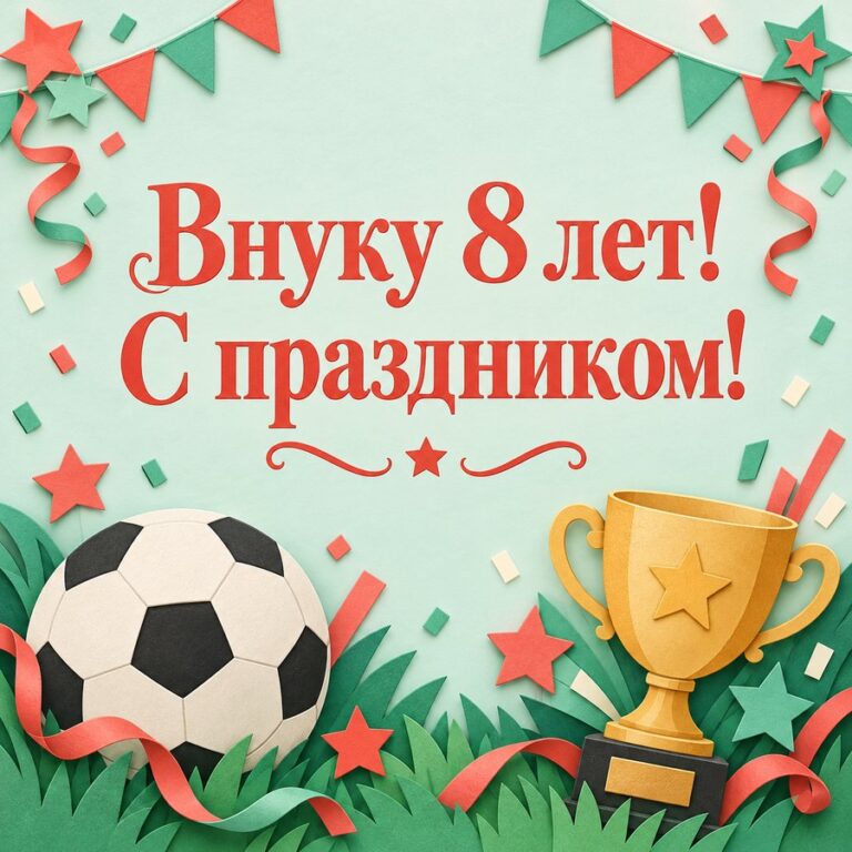 Внуку 8 лет! С праздником! - открытка с поздравлением внуку