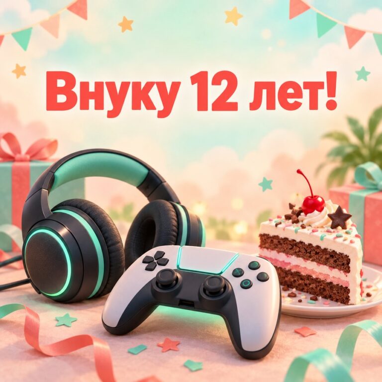 Внуку 12 лет! - открытка с поздравлением внуку