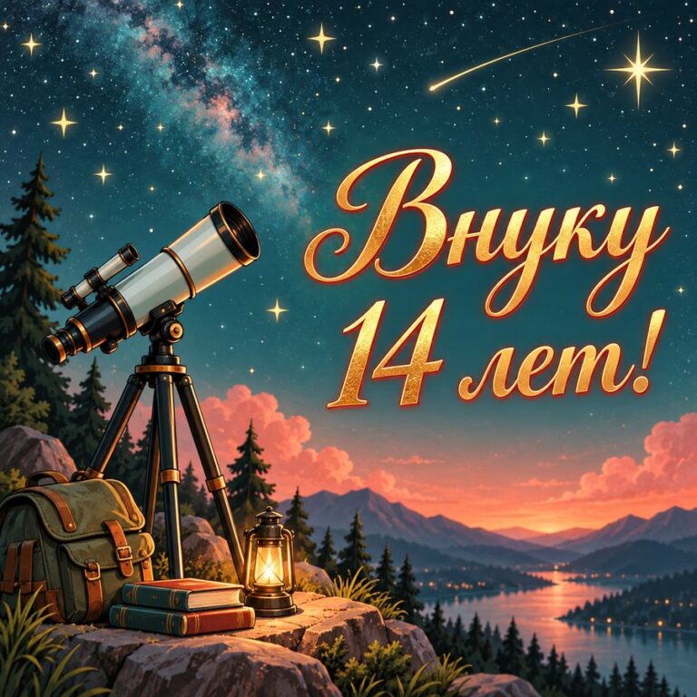 Внуку 14 лет! - открытка с поздравлением внуку