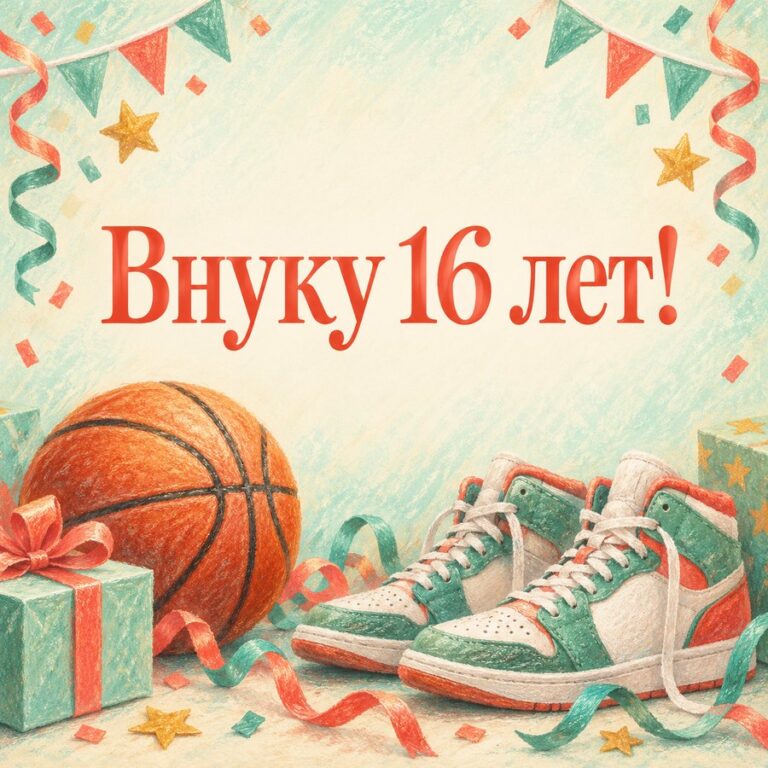Внуку 16 лет! - открытка с поздравлением внуку
