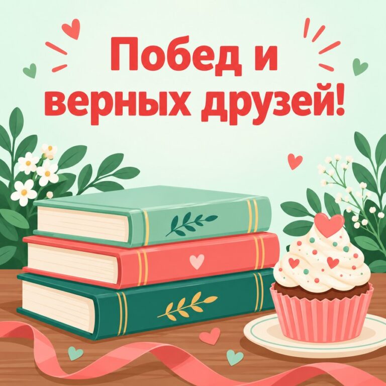 Побед и верных друзей! - открытка с поздравлением внуку