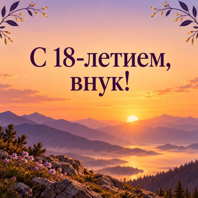 С 18-летием, внук! - открытка с поздравлением внуку