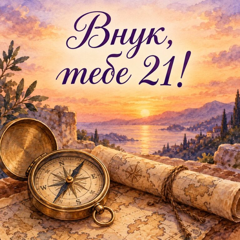 Внук, тебе 21! - открытка с поздравлением внуку