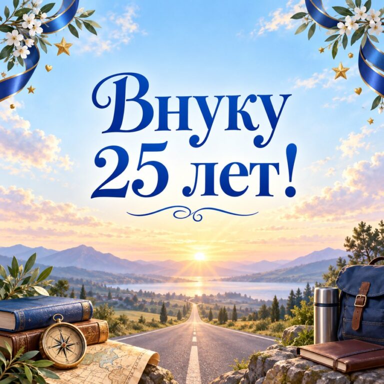 Внуку 25 лет! - открытка с поздравлением внуку