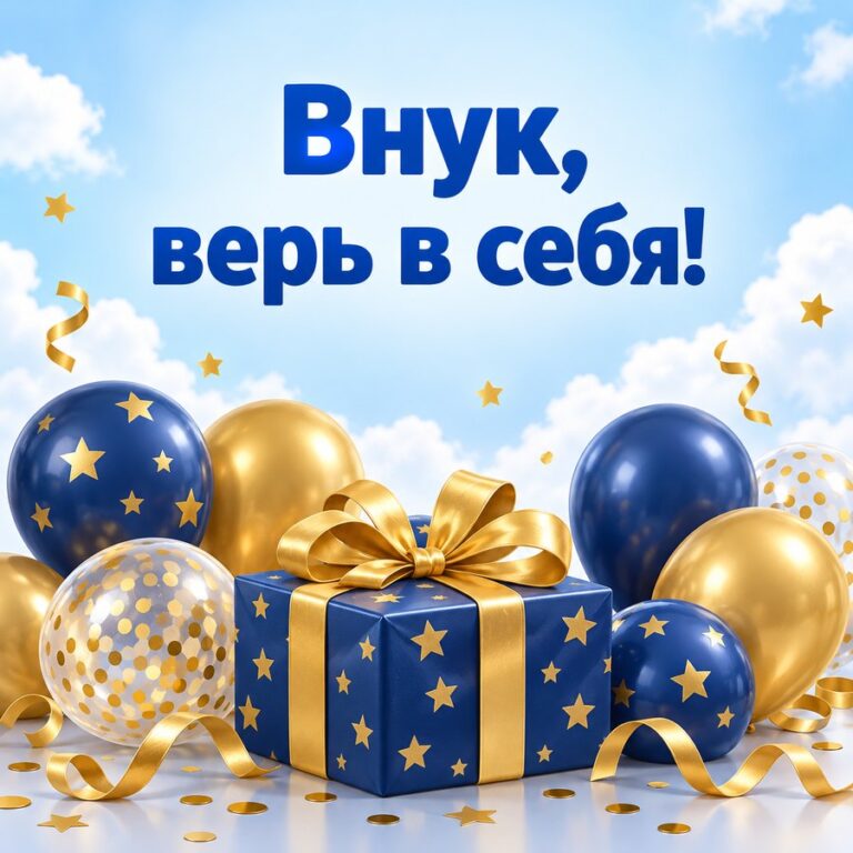 Внук, верь в себя! - открытка с поздравлением внуку