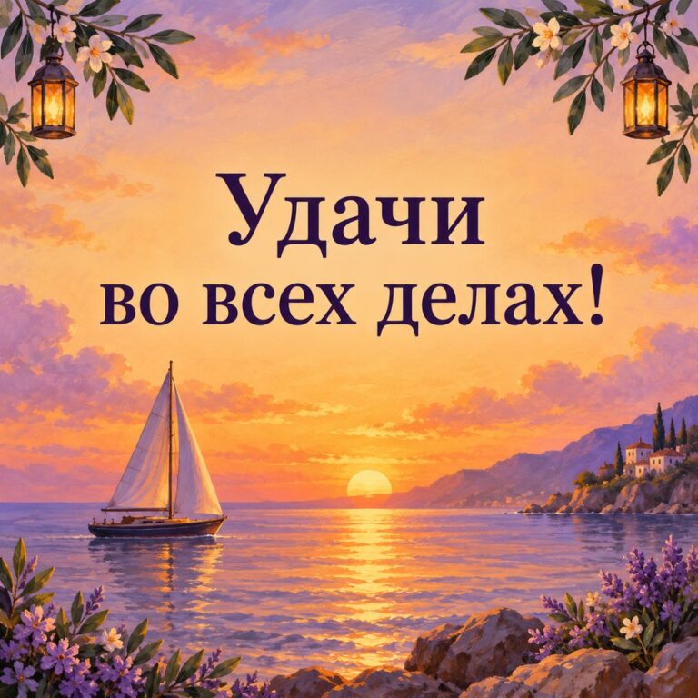 Удачи во всех делах! - открытка с поздравлением внуку