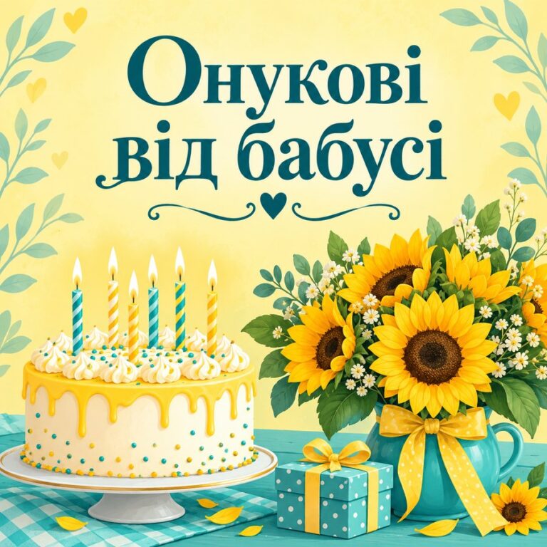 Онукові від бабусі - открытка с поздравлением внуку