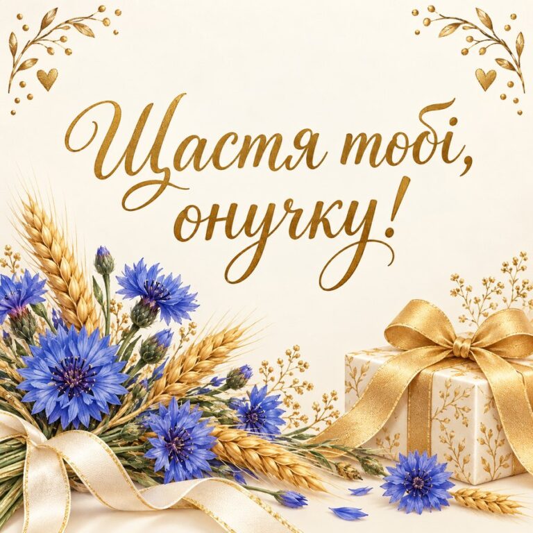 Щастя тобі, онучку! - открытка с поздравлением внуку