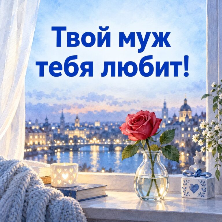 Твой муж тебя любит! - открытка с поздравлением жене