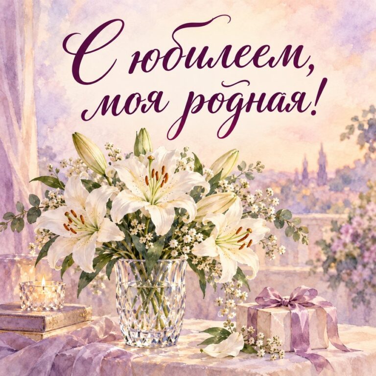 С юбилеем, моя родная! - открытка с поздравлением жене