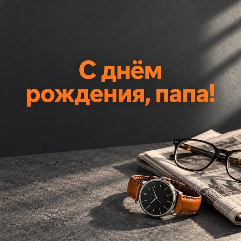 С днём рождения, папа! - открытка с поздравлением папе