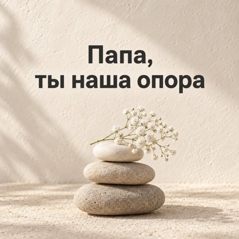Папа, ты наша опора - открытка с поздравлением папе