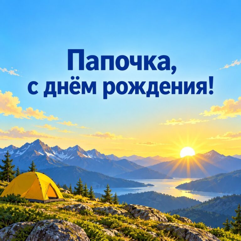 Папочка, с днём рождения! - открытка с поздравлением папе