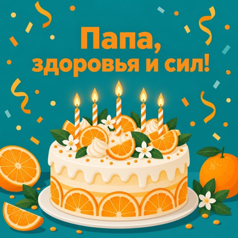 Папа, здоровья и сил! - открытка с поздравлением папе