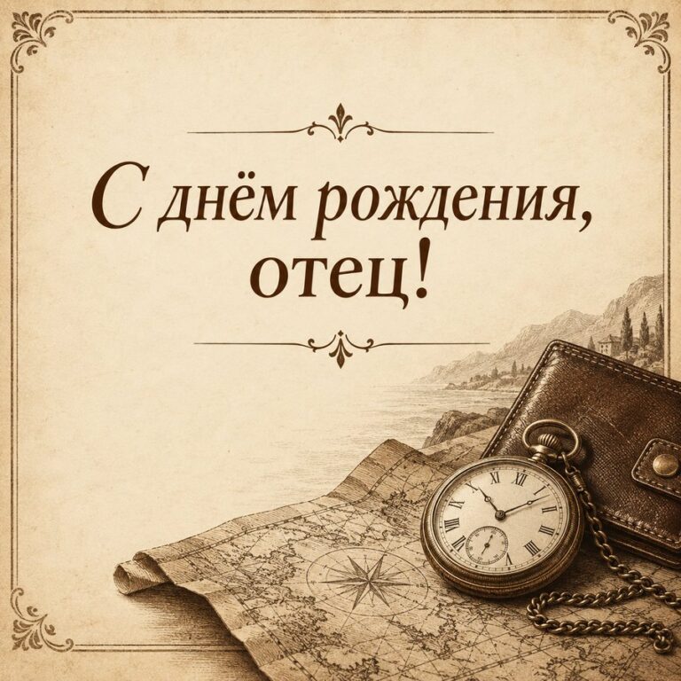 С днём рождения, отец! - открытка с поздравлением папе