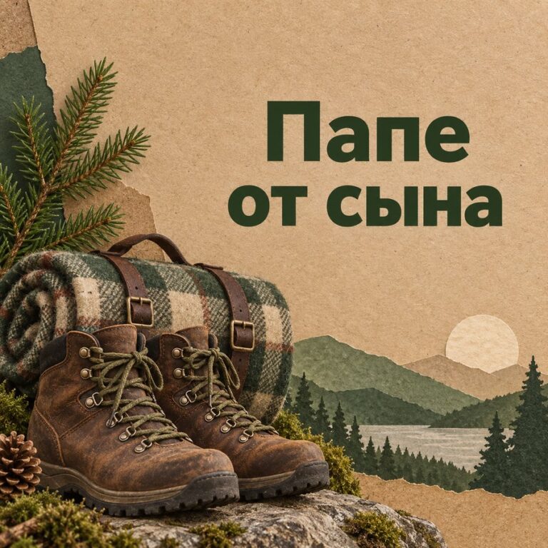 Папе от сына - открытка с поздравлением папе