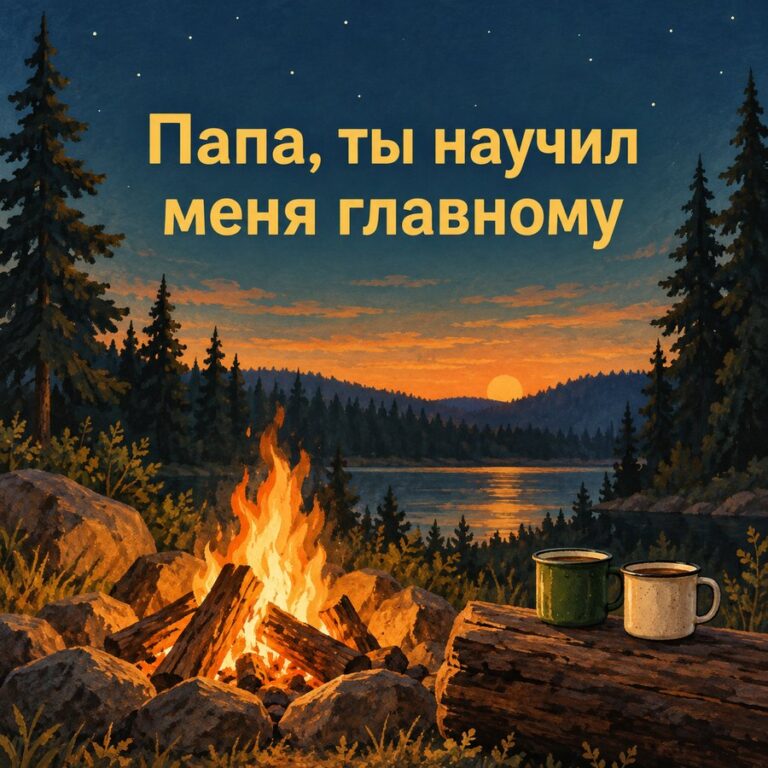 Папа, ты научил меня главному - открытка с поздравлением папе