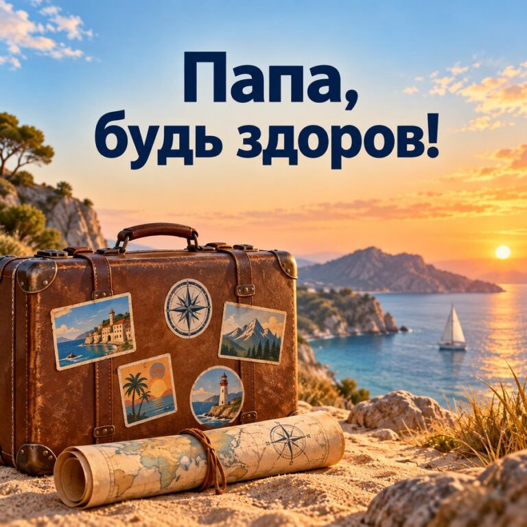 Папа, будь здоров! - открытка с поздравлением папе