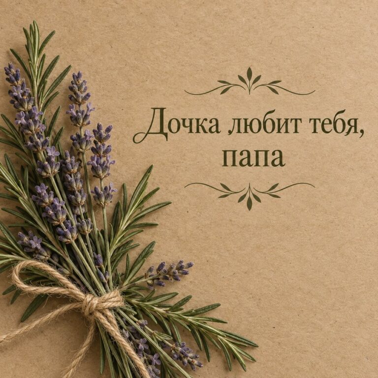 Дочка любит тебя, папа - открытка с поздравлением папе