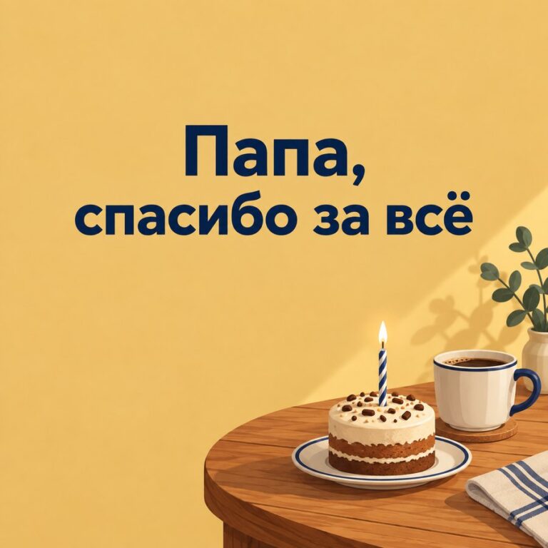 Папа, спасибо за всё - открытка с поздравлением папе