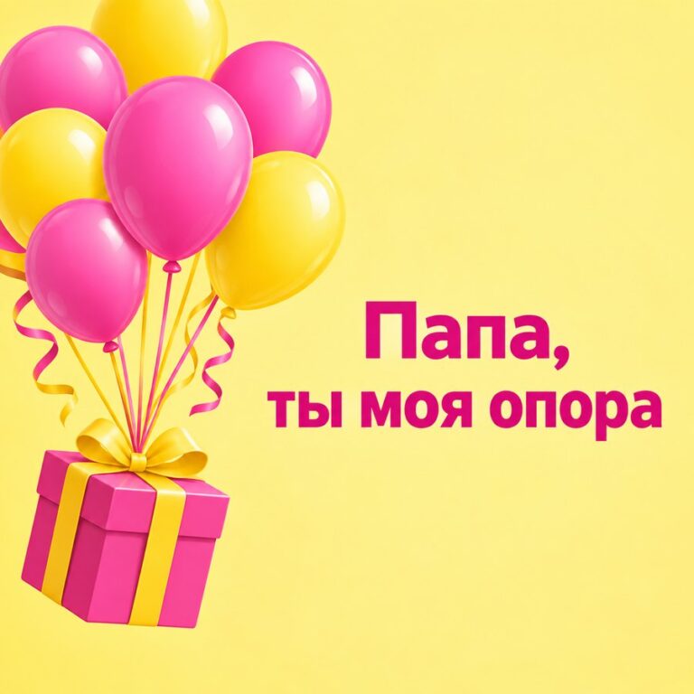 Папа, ты моя опора - открытка с поздравлением папе