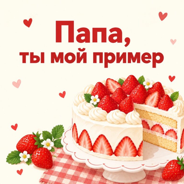Папа, ты мой пример - открытка с поздравлением папе