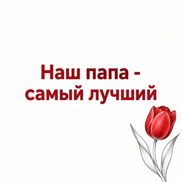 Наш папа - самый лучший - открытка с поздравлением папе