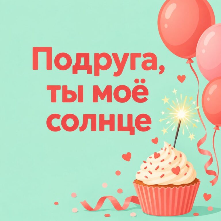Подруга, ты моё солнце - открытка с поздравлением подруге