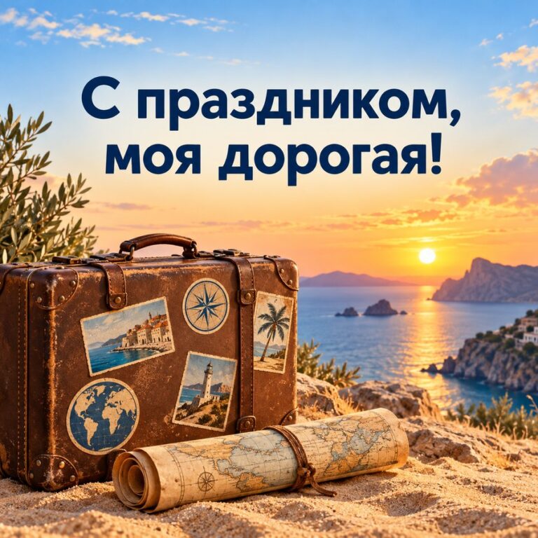 С праздником, моя дорогая! - открытка с поздравлением подруге