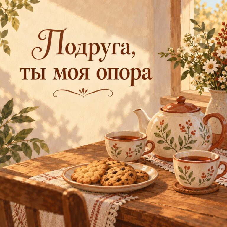 Подруга, ты моя опора - открытка с поздравлением подруге