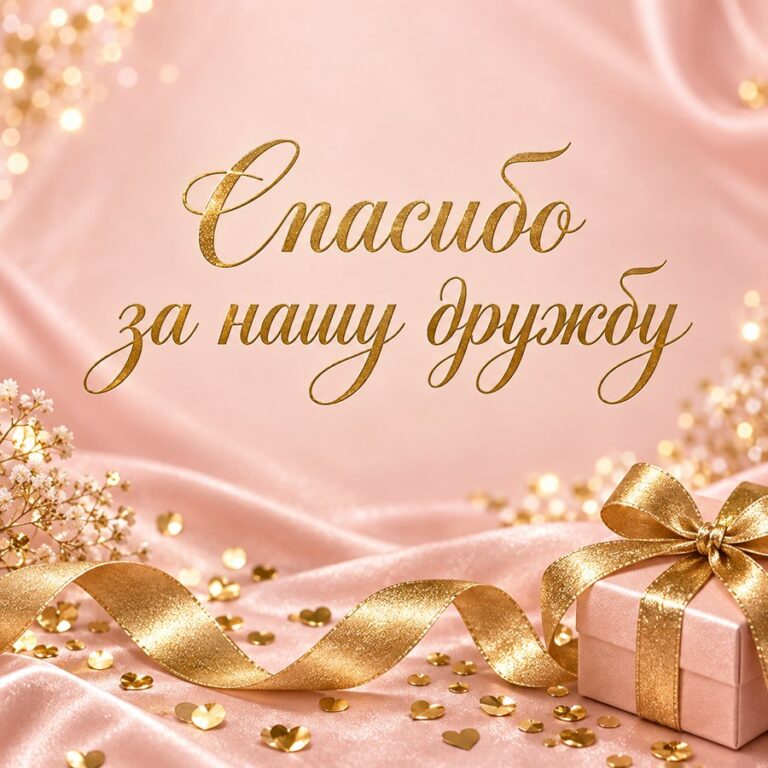 Спасибо за нашу дружбу - открытка с поздравлением подруге