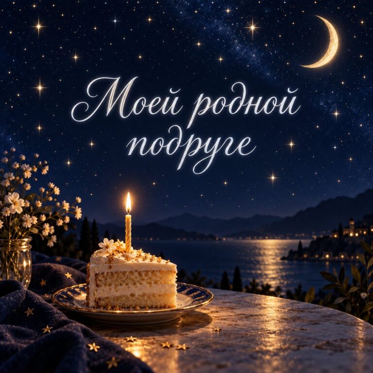 Моей родной подруге - открытка с поздравлением подруге