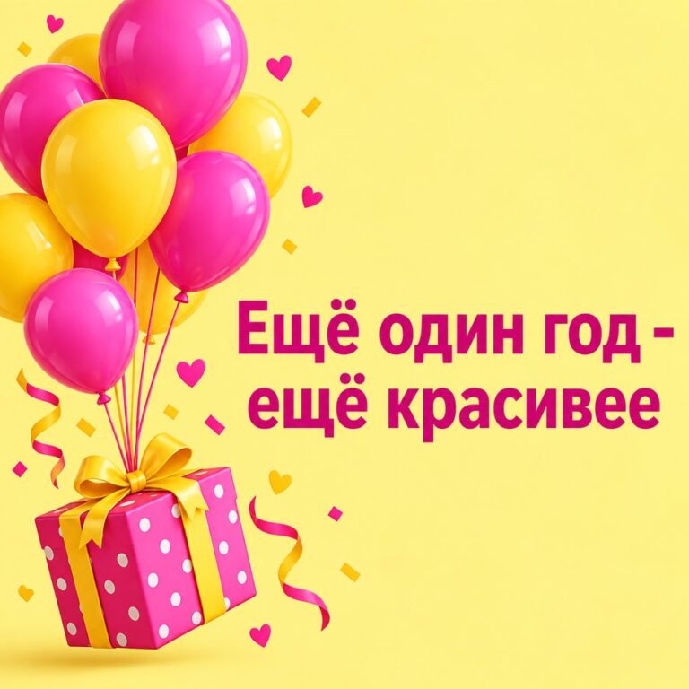 Ещё один год - ещё красивее - открытка с поздравлением подруге